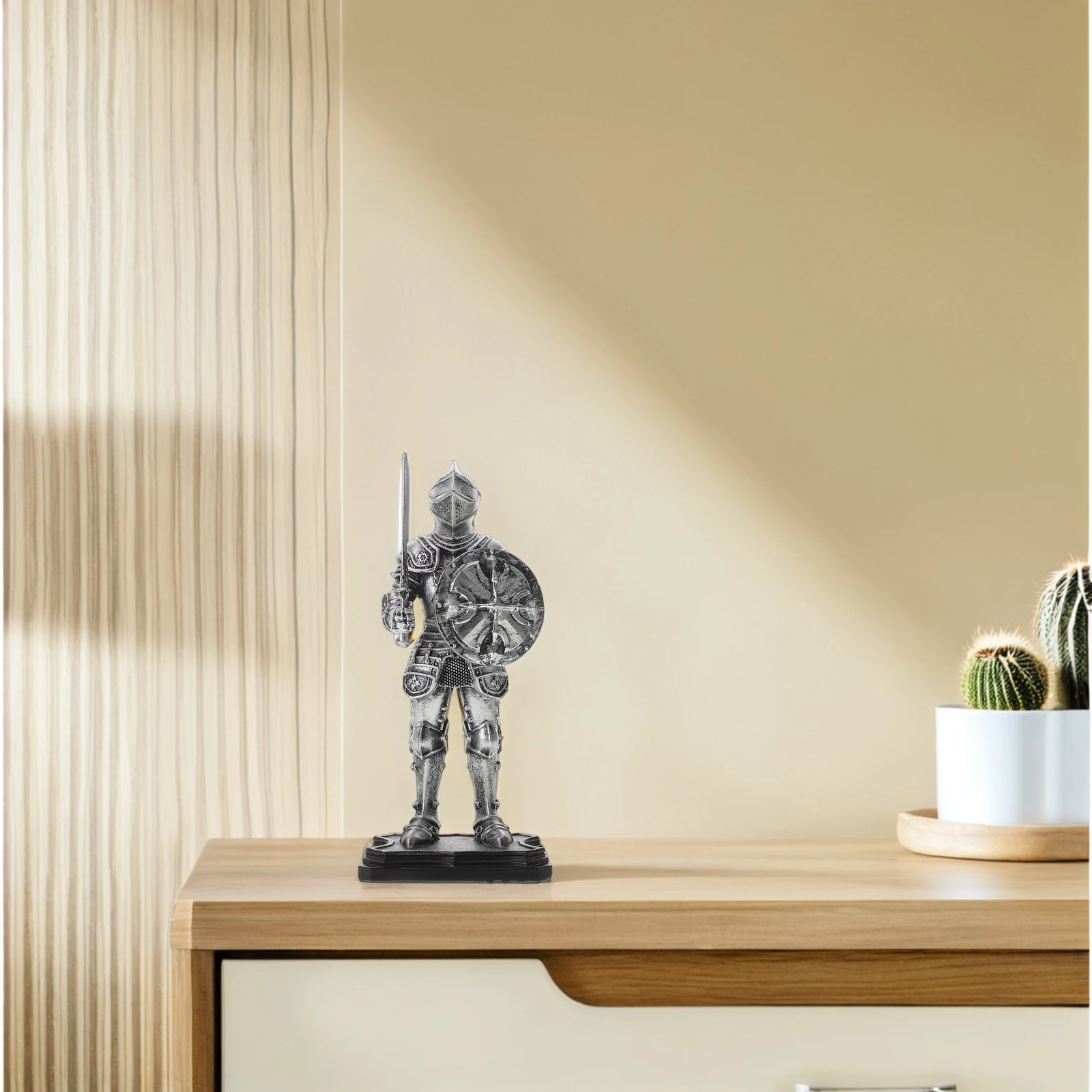 

Retro Knight Resin Statue Home Office Decor Medieval Guard Sculpture Ancient Medieval Guard Figures Soldier Action Figures
