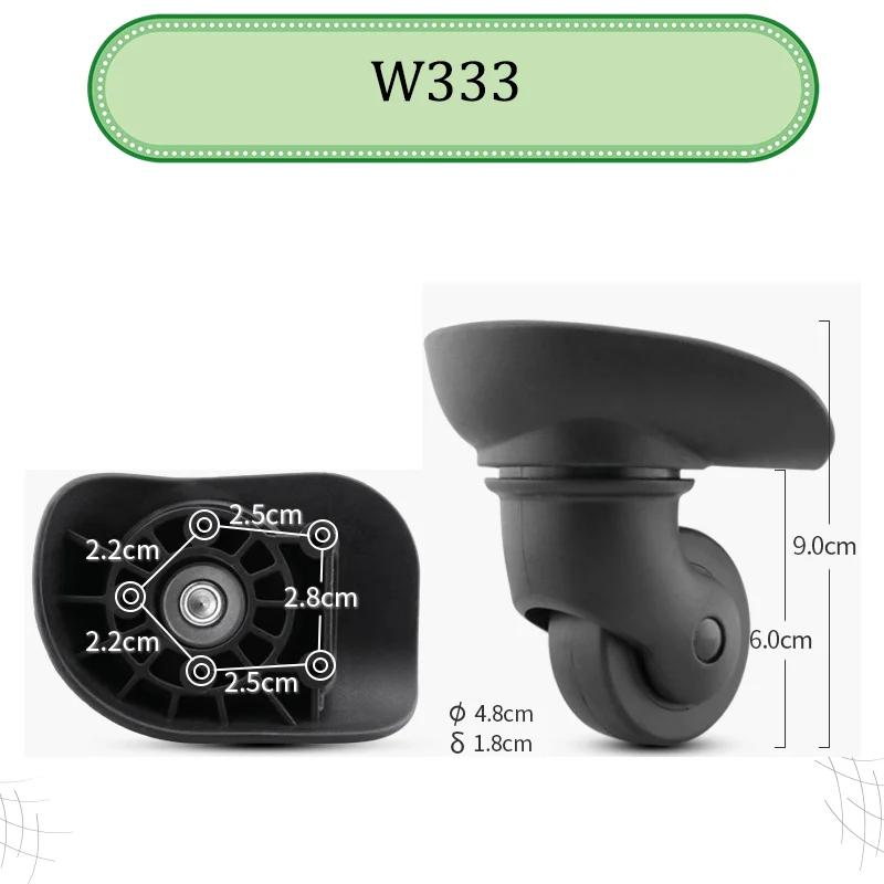 لعجلات الأمتعة البديلة الدوارة 360 درجة الخالية من الضوضاء W333 - توصيل تجربة أمتعة سلسة وصامتة