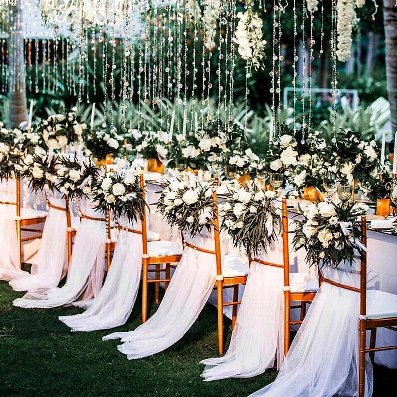 10/5m Wedding Decoration Tulle Roll Sheer Tulle Fabric For Birthday Party Backdrop Wedding Chair Sashes Decor Yarn view 2