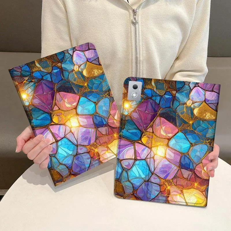 

Blue Gold Crushed Stones For Vivo Pad SE 11 5 3 2 Pro 12.3 13 12.1 11.5 Air IQOOPad Foldable Tablet Case Gift