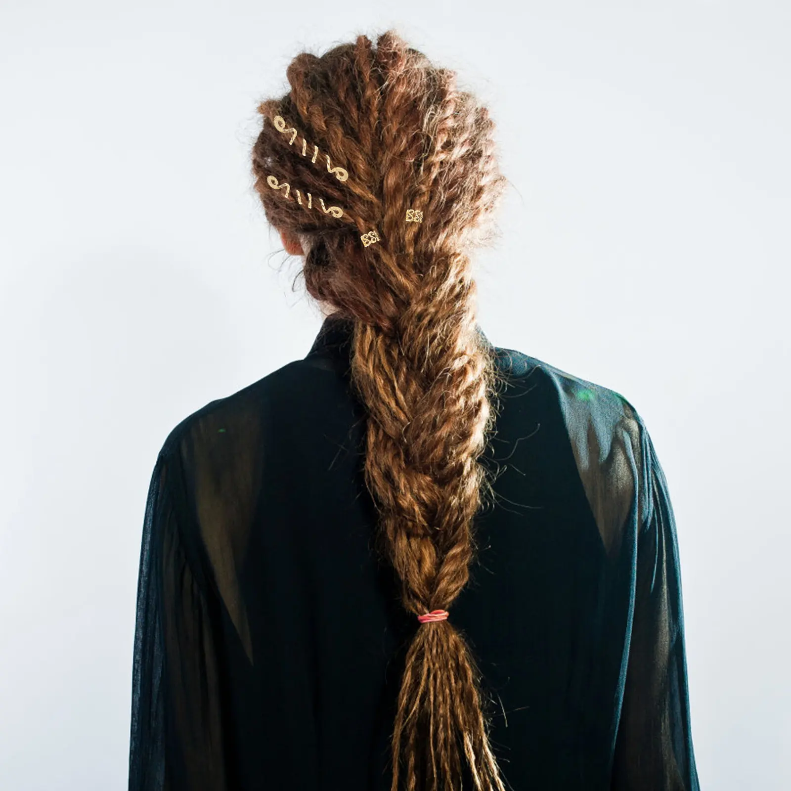 

16pcs Spiral Dreadlock Rings Zinc Alloy Hair Braid Clips No Tools Required Diy Viking Braiding Cuffs Hair Accessories