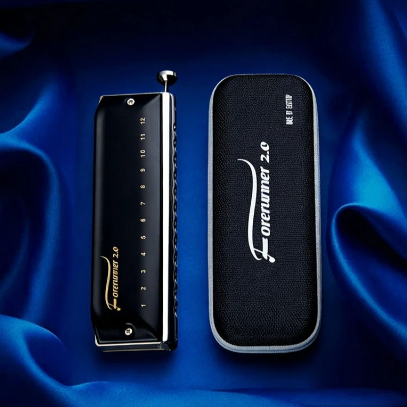

Easttop New T1248NV Washable 12 Holes Membrane-free Chromatic Harmonica C Key for Beginner & Professional Performance Harp