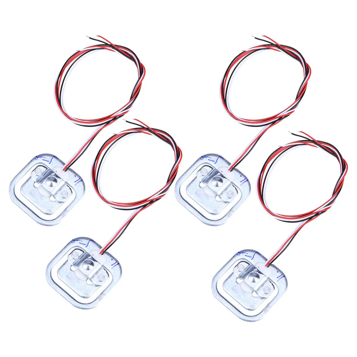 4Pcs High-Precision Half-Bridge 1000Ohm Weighing Sensor Module Replacement for Palm Postal Fishing Human Body Scales Silver