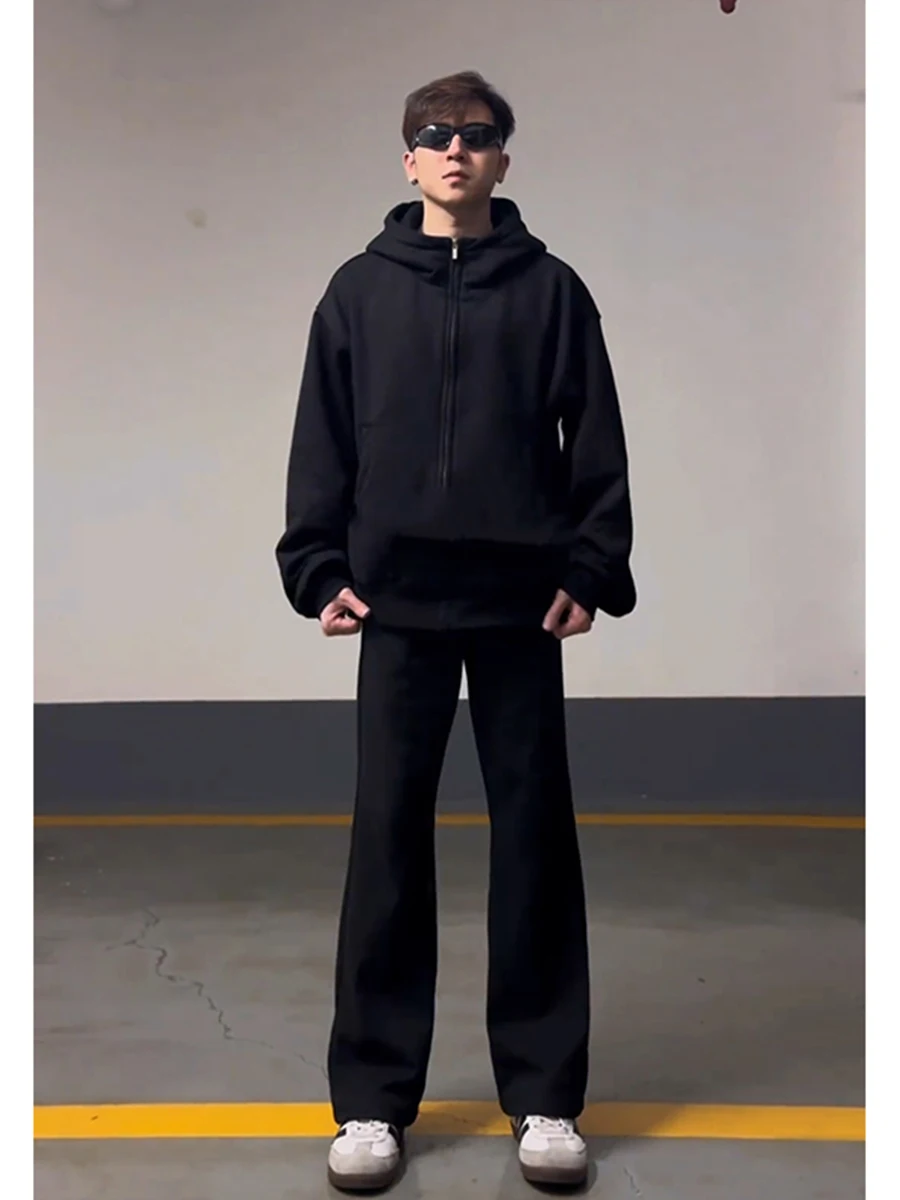 

Bla Men's Slim Fit Straight Leg Jeans Spring Autumn High Waist Extended Length Micro Flared Knife Cleanfit Jeans