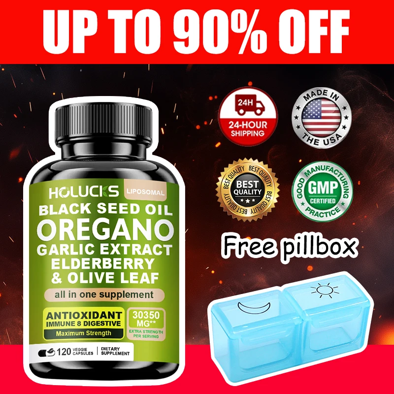 High Potency Oregano Oil Supplement, Support Allergies, Skin Health & Deep Immune System Boost, Gut Flora Balance, Gluten-Free