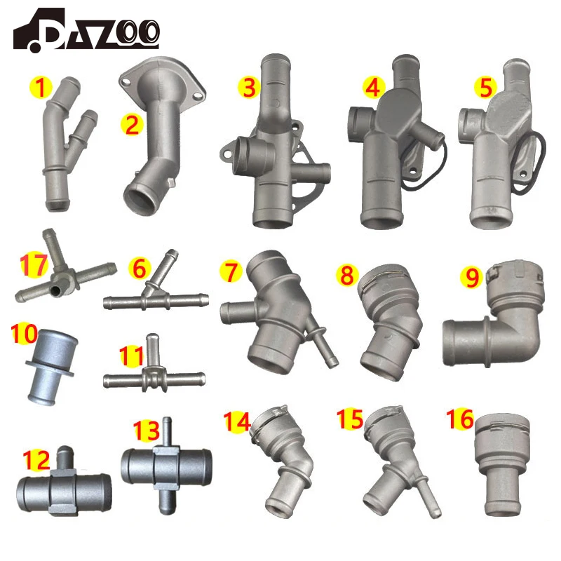 Voor VW Bora GOLF 4 waterleiding connector 4-weg en 5-weg Aluminium Koelvloeistof Slang Connector Flens Fit