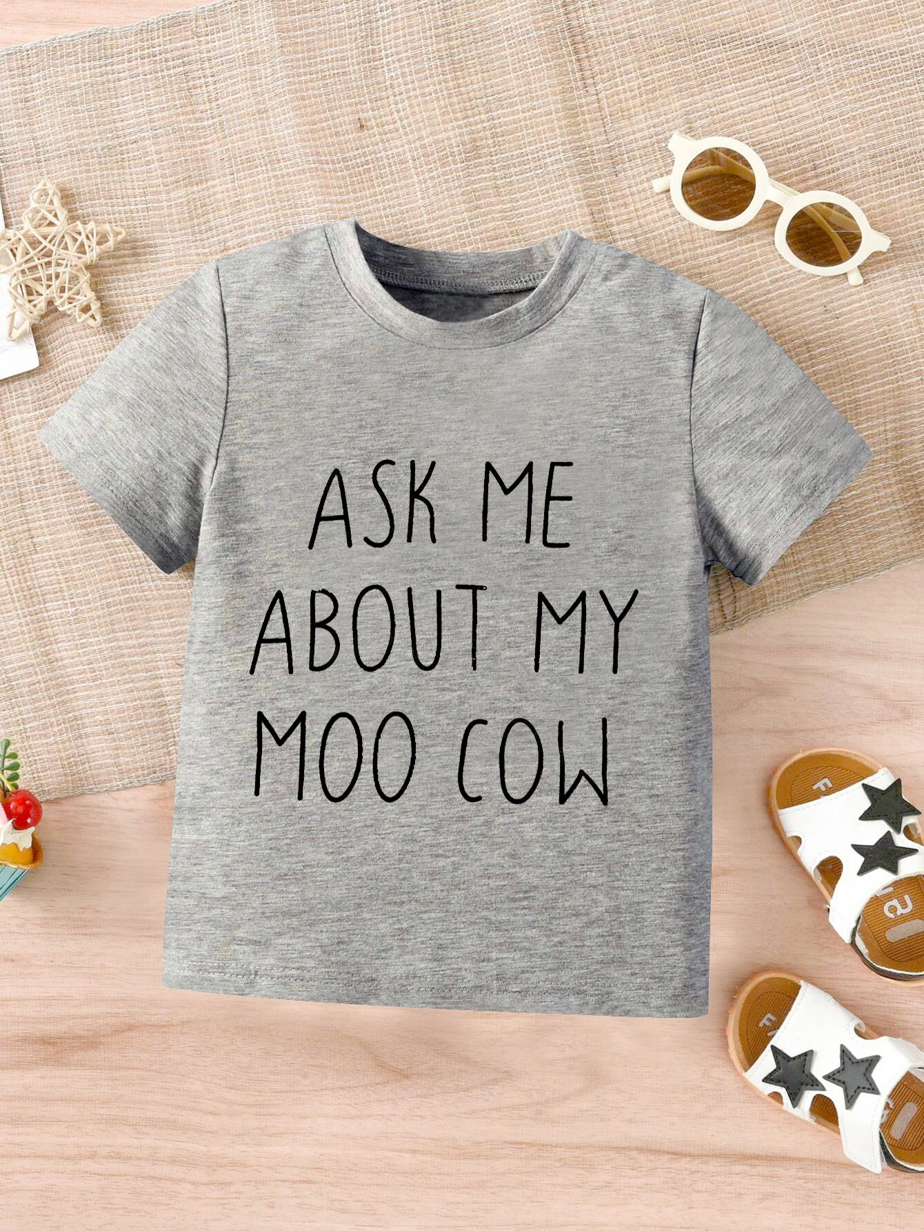 Baby Boy Clothe T-Shirt Ask me About My moo Cow Little Cowboy Cotton Short Sleeve Top Toddler Kid Shirt Summer Dinos Funny Tee