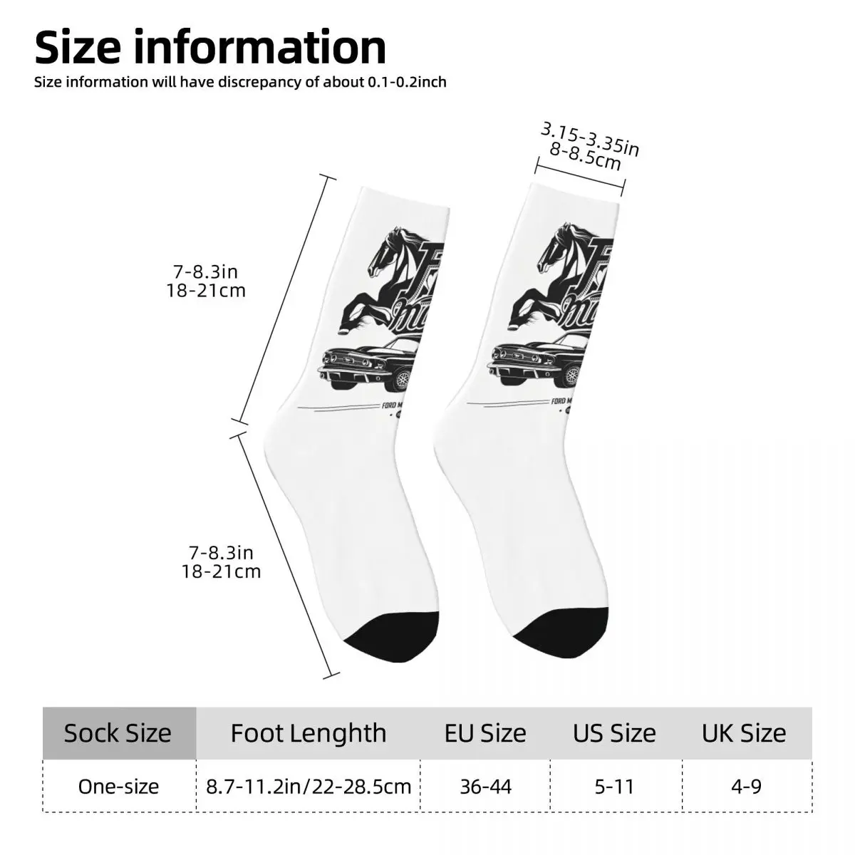 Fords Mustang Stockings car Design Trendy Socks Winter Anti Sweat Socks Men Running Sports High Quality Socks