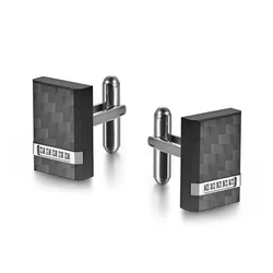 Stainless Steel Solid Carbon Fiber  Cufflinks for Men Set Suit Shirt Cuff Links Men's Accessories