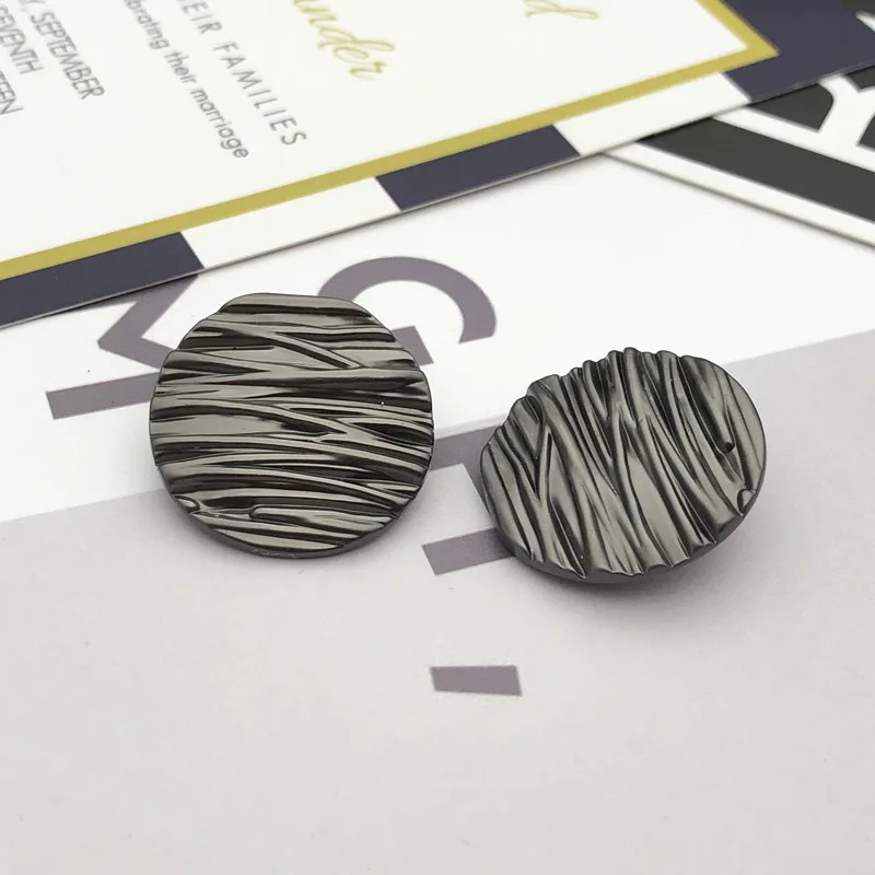 10Pcs/Lot Fashion Stripe Metal Button for Windbreaker Coat Sewing Boutique Buttons Decorative