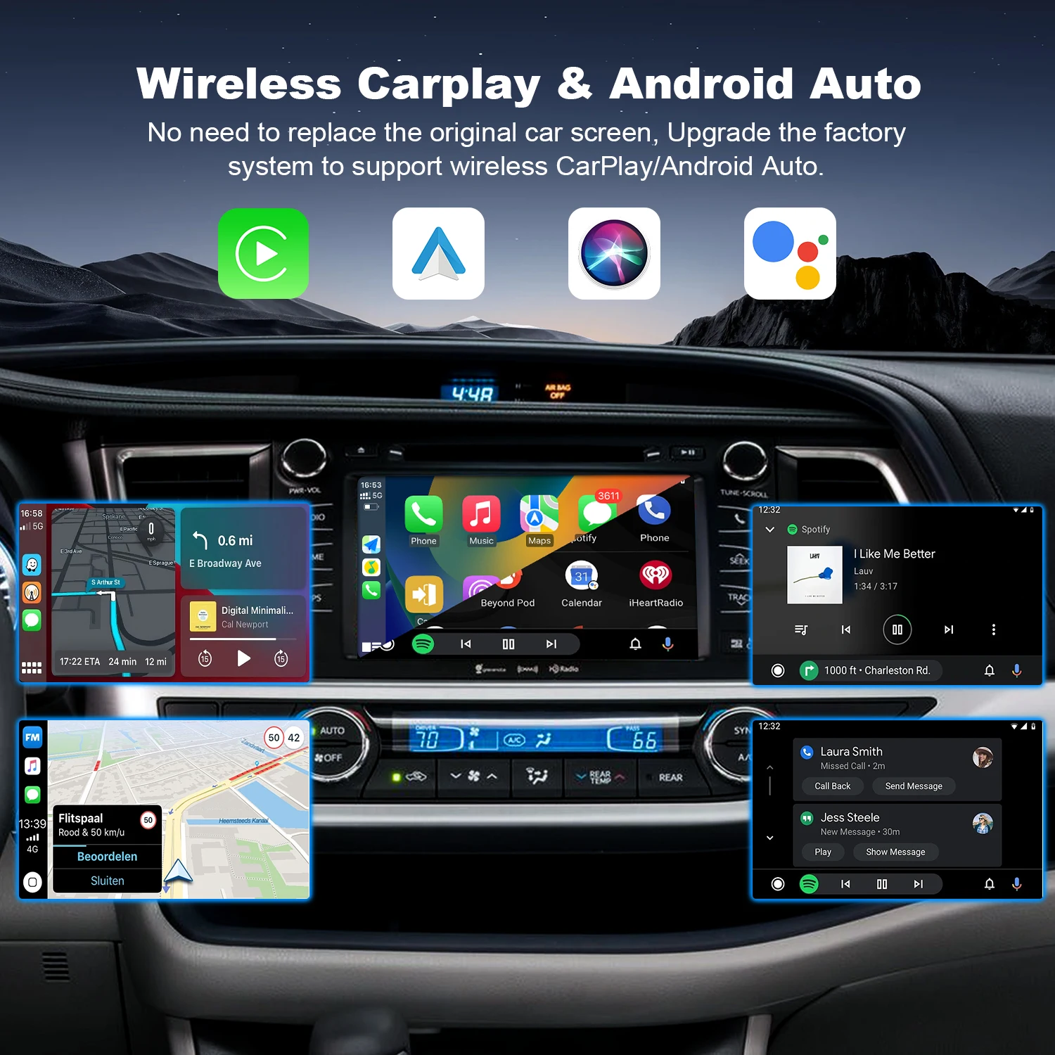 Wireless Carplay/Android Auto Module Tacoma/Tundra/Prius/Highlander/RAV4/4Runner With Entune2.0 & Touch2 2014-2019