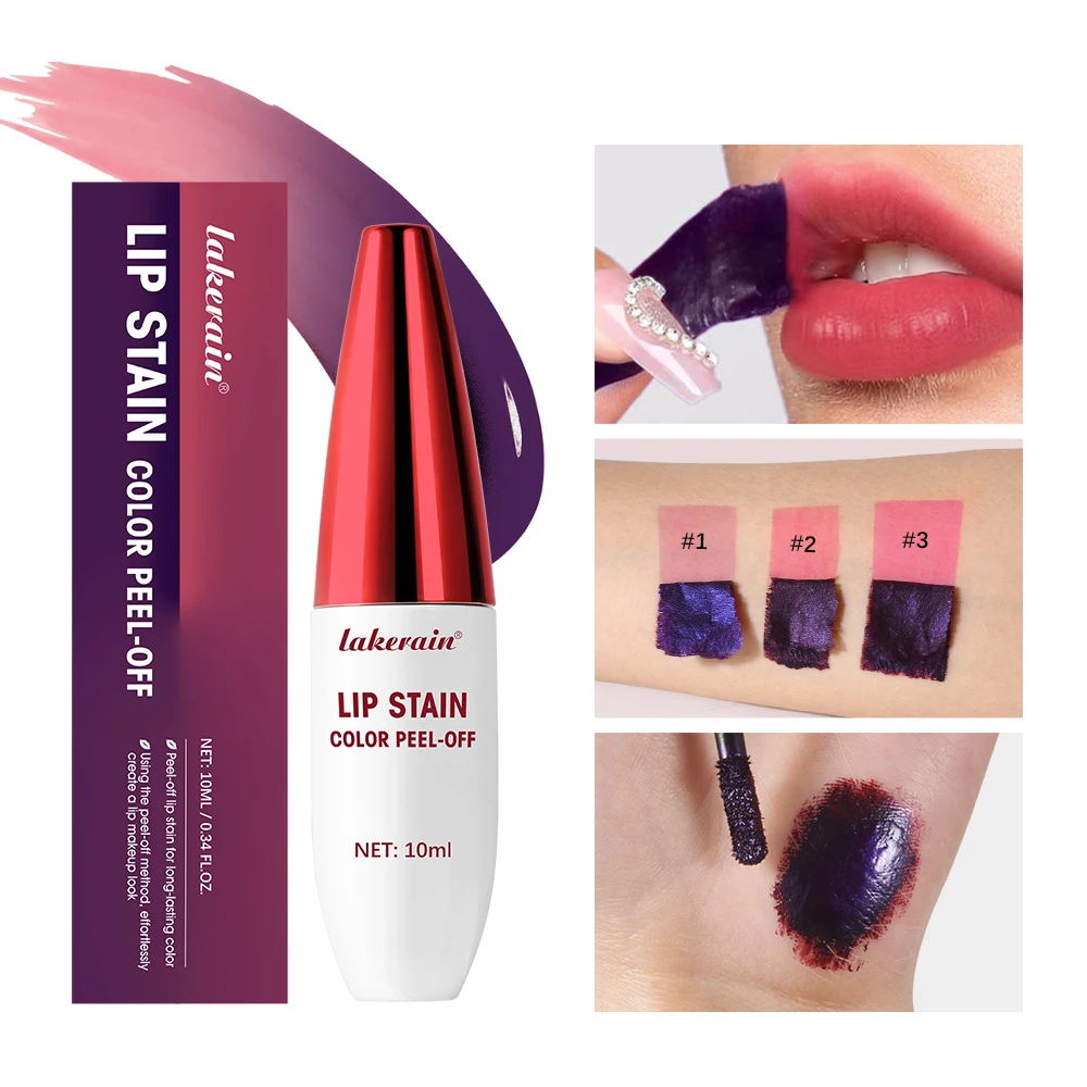 Tattoo Lip Gloss Peel-Off 10g Long-Lasting Moisturizing Liquid Lipstick Waterproof Cup Stain-Free Glossy Finish Nourishing