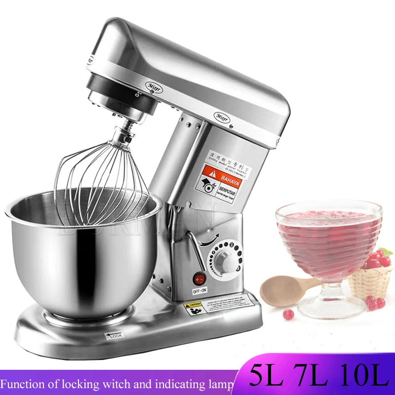 

Electric 5L 7L 10L Kitchen Flour Cream Pizza Dough Stand Mixers Food Processor