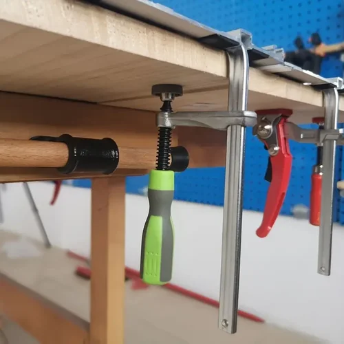 Imagen 2 del producto Abrazadera de riel guía para carpintería, abrazadera de riel guía, abrazaderas de cola de milano, abrazadera de tornillo rápido para mesa de carpintería, herramientas de rieles de sierra, 1 ud.