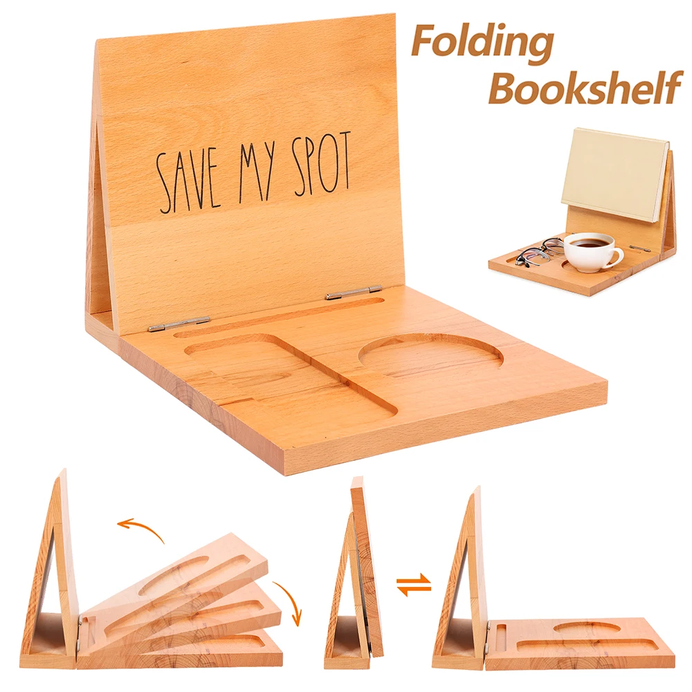 

Складная деревянная подставка для чтения с отсеком для хранения, инновационная настольная подставка для книг, держатель для кулинарных книг для дома и офиса