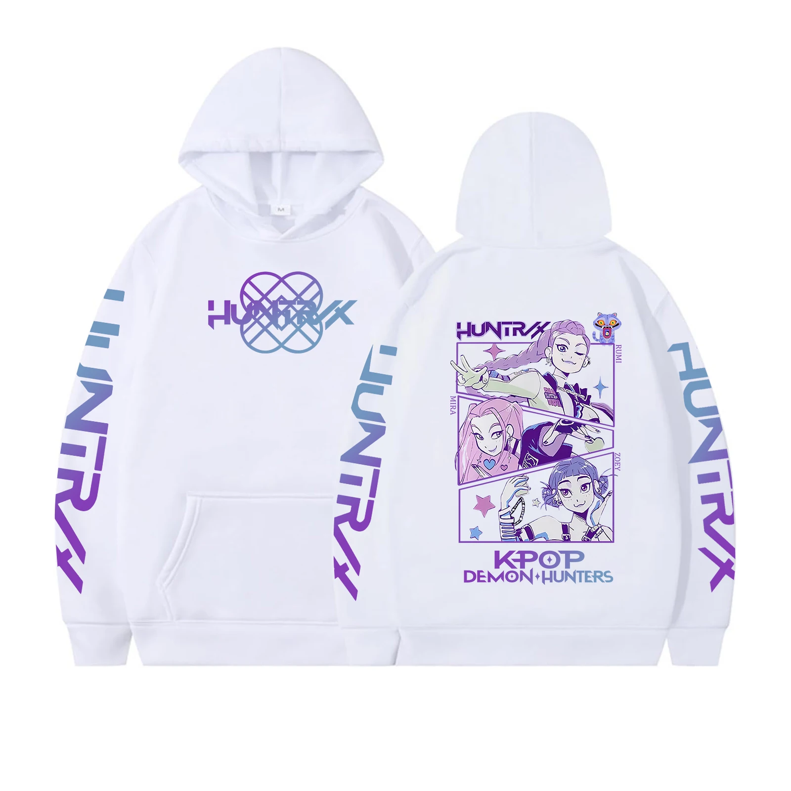 Hoodie Premium Demon Hunters Cute Derpy Tiger Huntrix Girls Group Y2K Hoodie Saja Boys Streetwear Anime Crewneck Merch für Fan