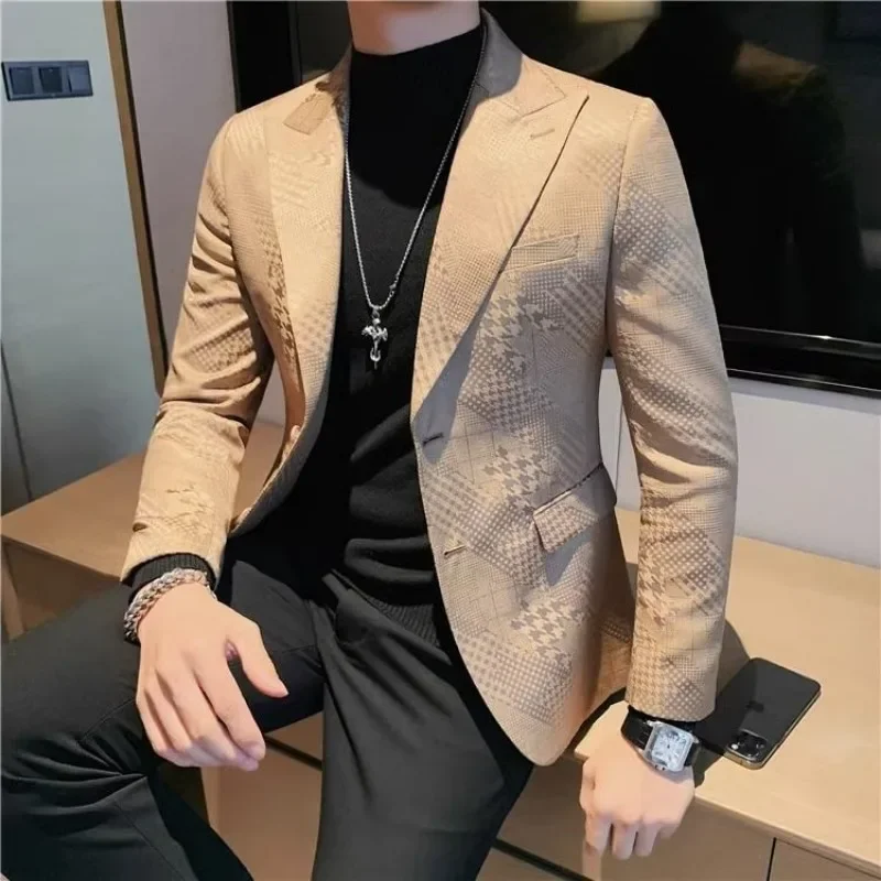 Man Suits and Blazers Single Breasted Blue Coats Jacket for Men Party Clothing Fashion 2024 Fashionable Classic Summer Original