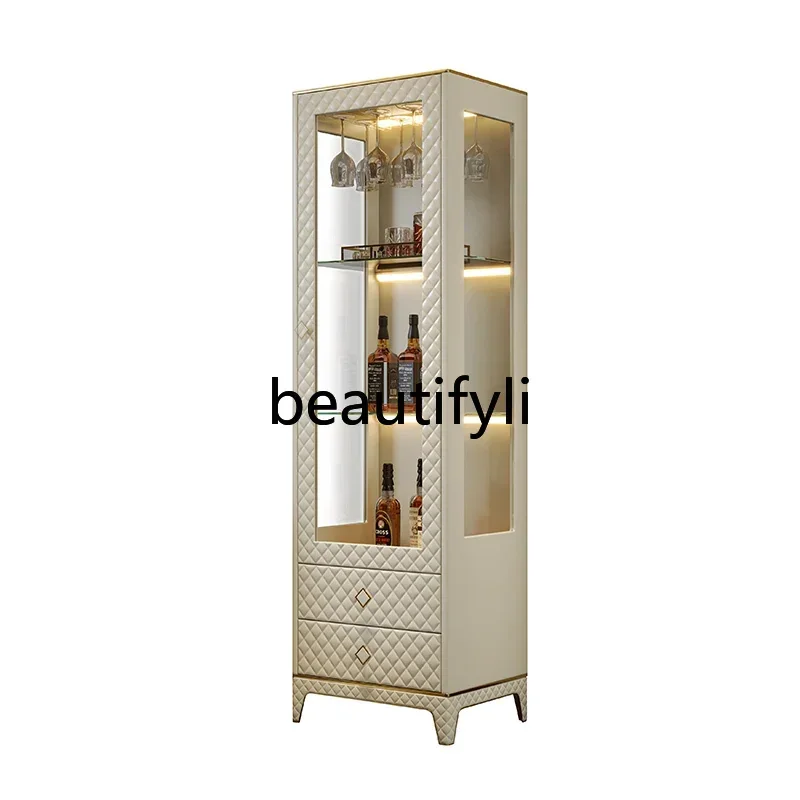 

YH8 Light luxury glass wine cabinet against the wall dining room locker living room high-end Italian bookshelf