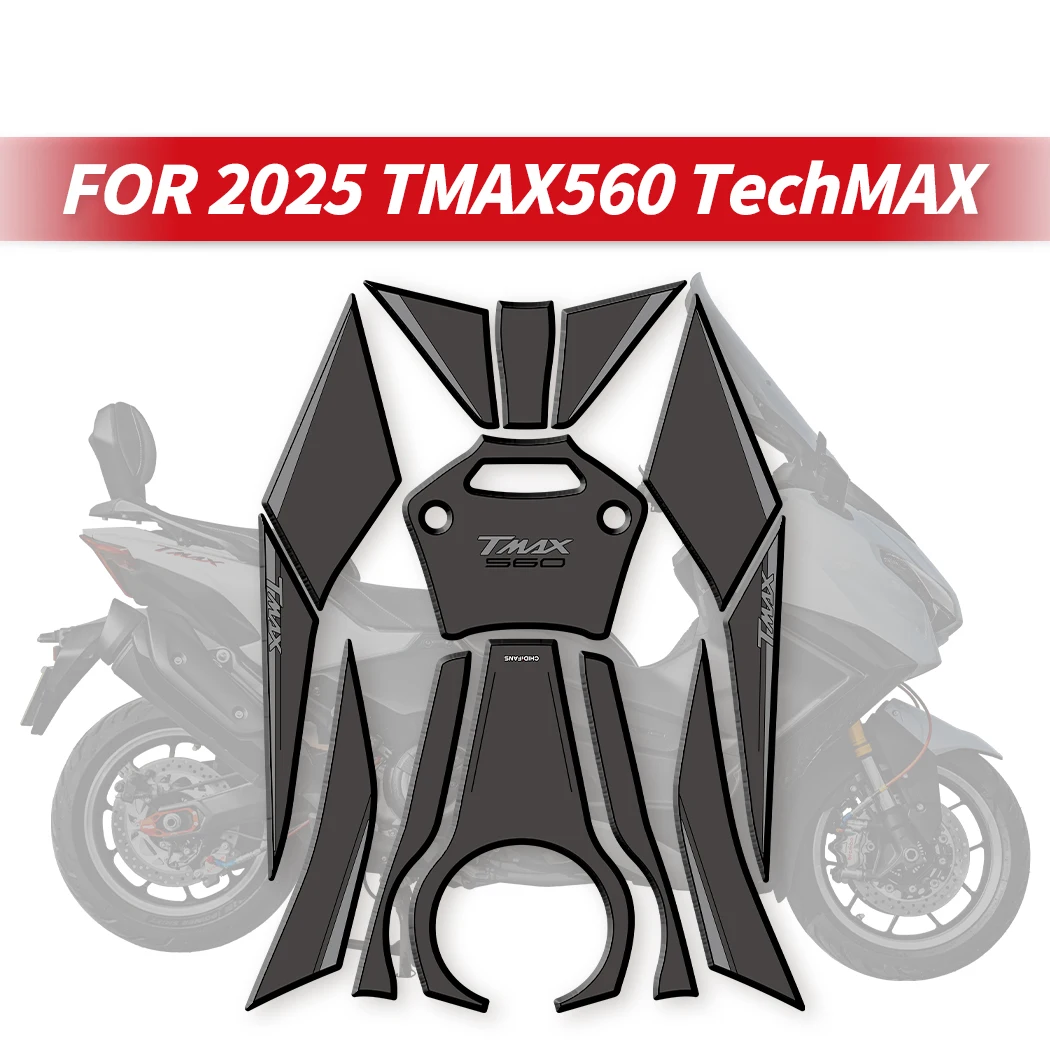 

For 2025 Yamaha TMAX560 TechMax Rubber Tank Protector Traction-Enhancing Anti-Slip UV-Resistant High-Toughness