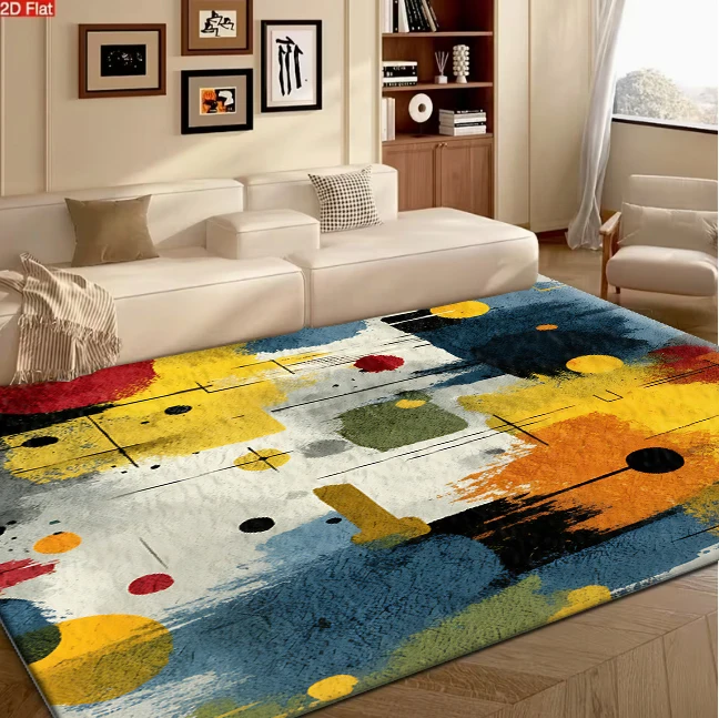 Bold Abstract Paint Splash Art Carpet Flooring for Living Room Studio Creative Decor Non Slip Durable Floor Mat