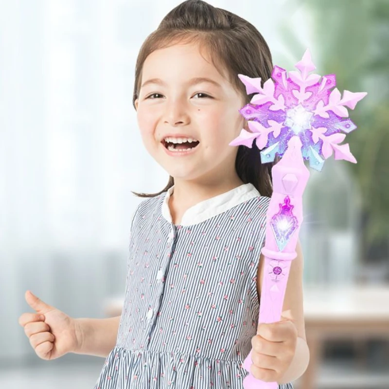 핫 세일 냉동 눈꽃 막대기 소리와 빛이 나는 코스프레 소품 발광 장난감 엘사 소녀 공주 크리스마스 할로윈 선물