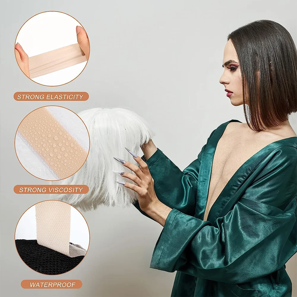 Ultra-Thin Silicone Wig Frente Glue Tape, respirável Lace Wig, Grids e nós Eraser, fita de fusão antiderrapante, 2pcs por lote