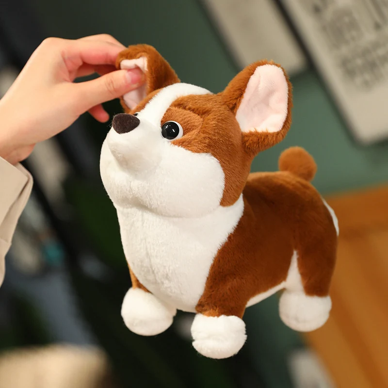 Adorbale Plush Corgi Dog Toy Stuffed Soft Animal Cartoon Pillow Kawaii Lifelike Puppy Doll Lovely Gifts for Children Girl