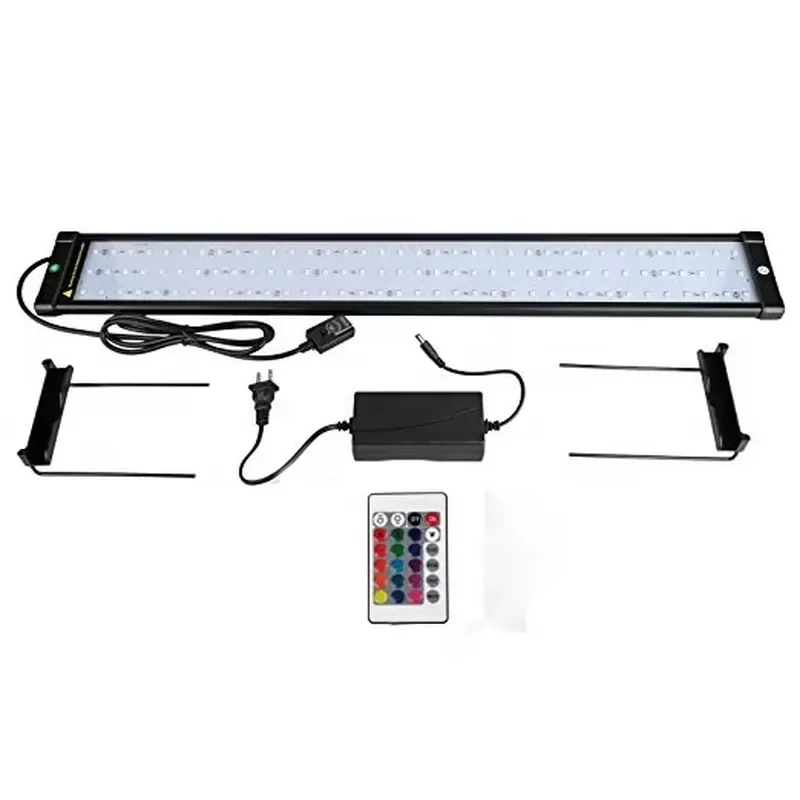 Adjustable Rectangle Aquarium Bracket Light Remote Control 16 Single-color 4 Dynamic Modes Eco-Friendly Aluminum Alloy Shell