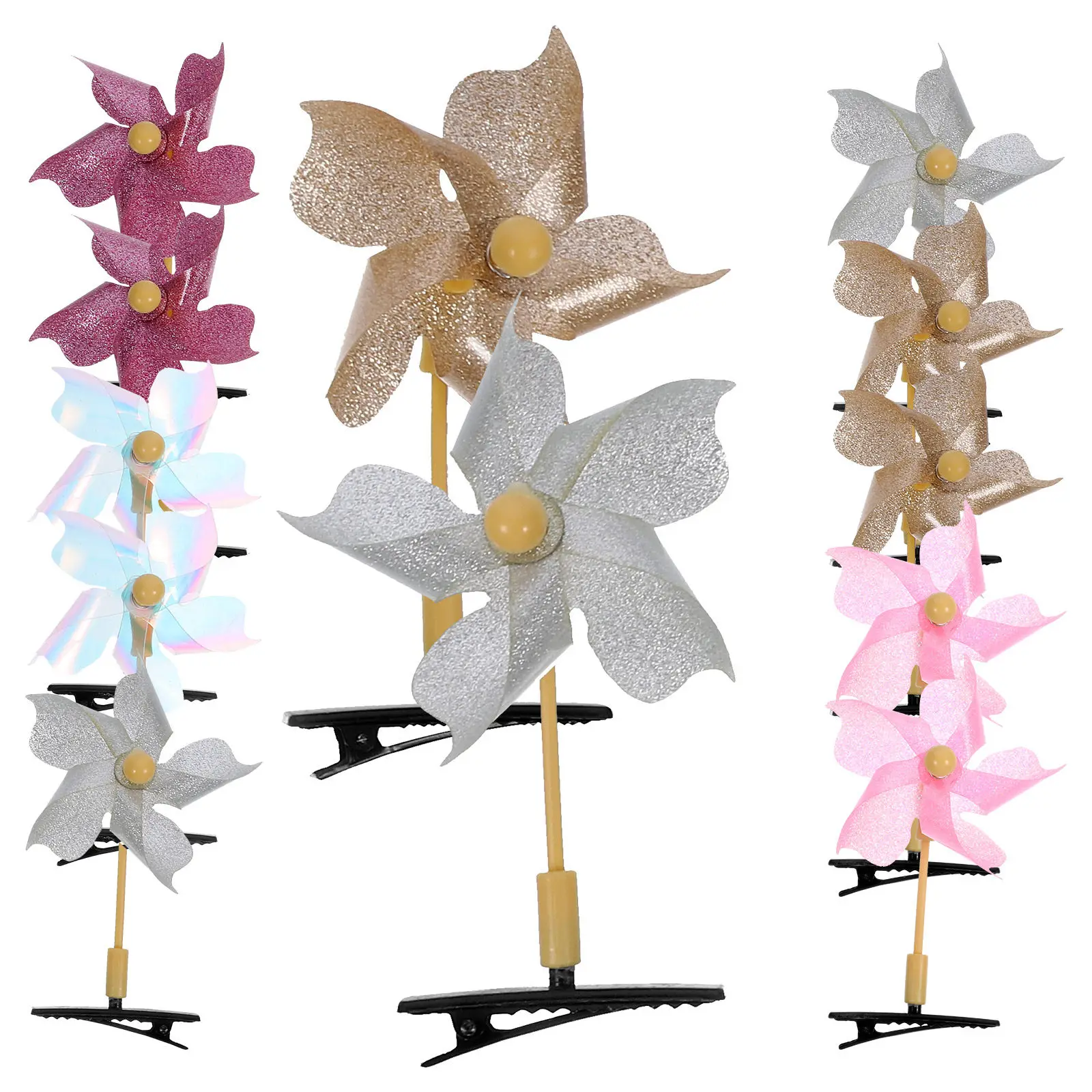 

20Pcs Windmill Hair Clips Stylish Barrettes for Girls Women Kids Hair Accessories Festival Party Costume Hairpins Daily Wear