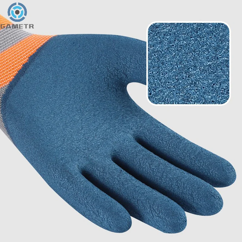 

Working Gloves Polyester Grey Latex Glove Wostar Protective for work Garden Durable Non-slip Waterproof Gardening Gloves