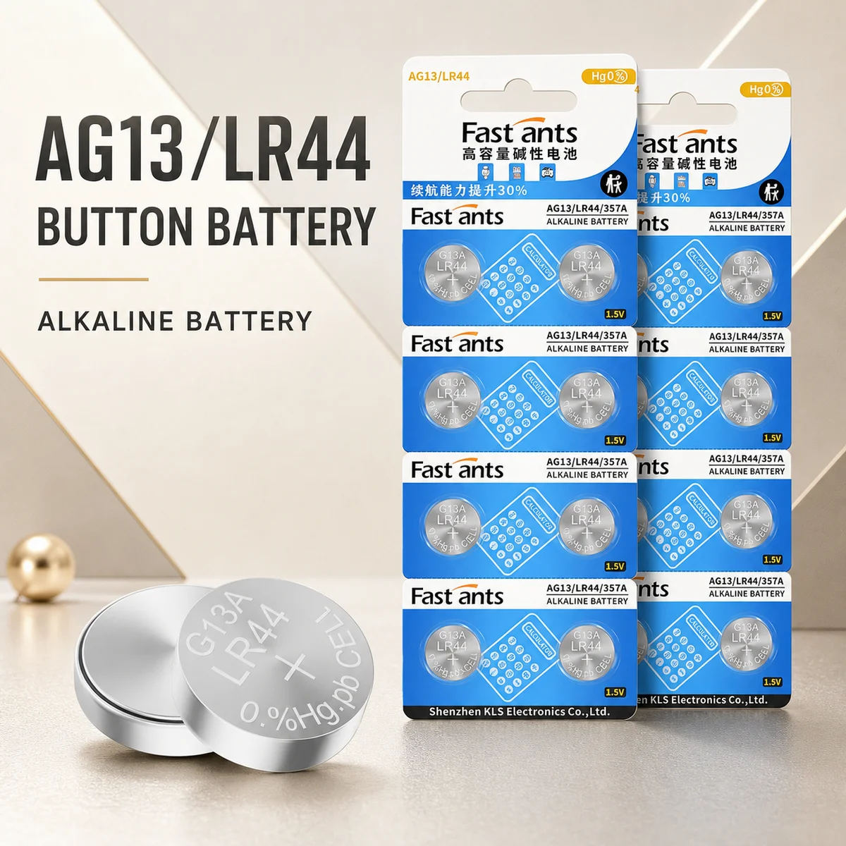 Alkaline Button Coin Cell Battery LR44 1.5V A76 AG13 L1154F 303 357A SR44W for Calculator Toy LED Light Vernier Caliper