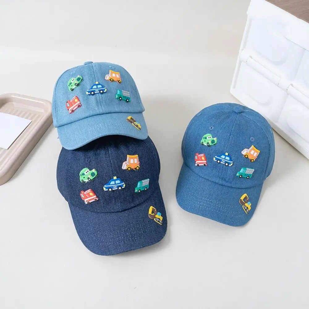 

Simple Cartoon Children Sports Hats Denim INS Toddler Peaked Caps Cute Comfortable Kids Baseball Caps Boys Girls