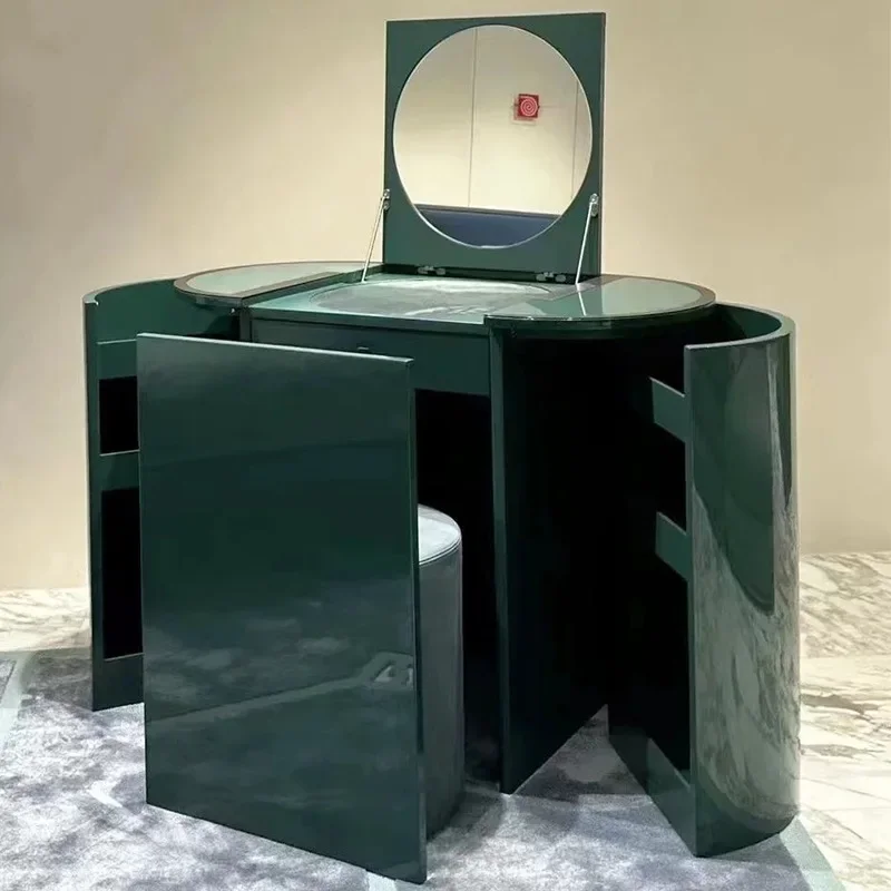 Italian light luxury solid wood dresser modern bedroom home storage design creative foldable storage jewelry cabinet