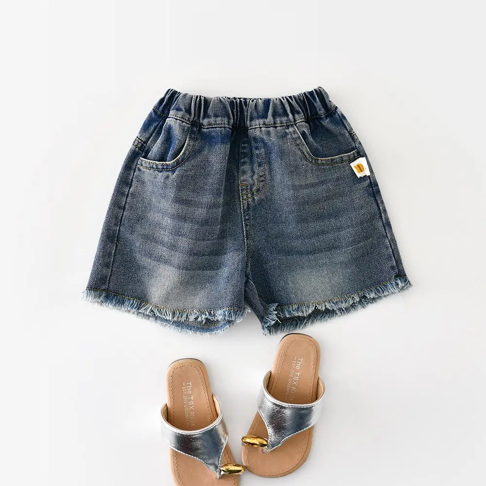 2026 Summer New Baby Girl Denim Shorts Toddler Casual Shorts Infant Girls Ripped Fringed Jeans Shorts Fashion Children Clothes