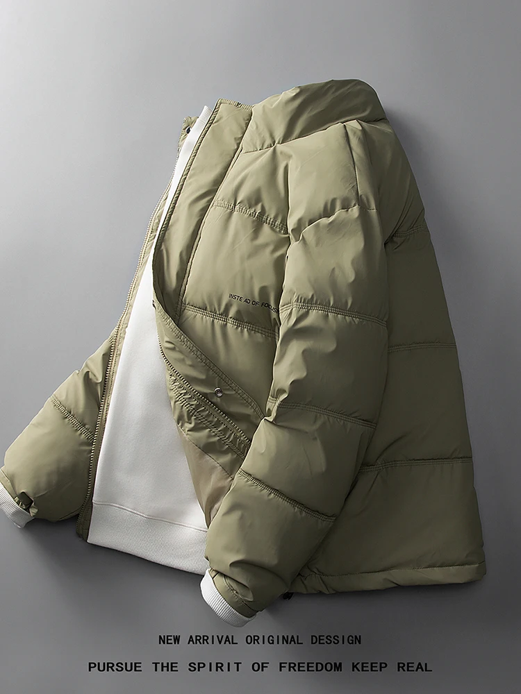 

Мужская зимняя утепленная хлопковая куртка с воротником-стойкой, универсальная, модная, молодежная, на молнии, для осени и зимы