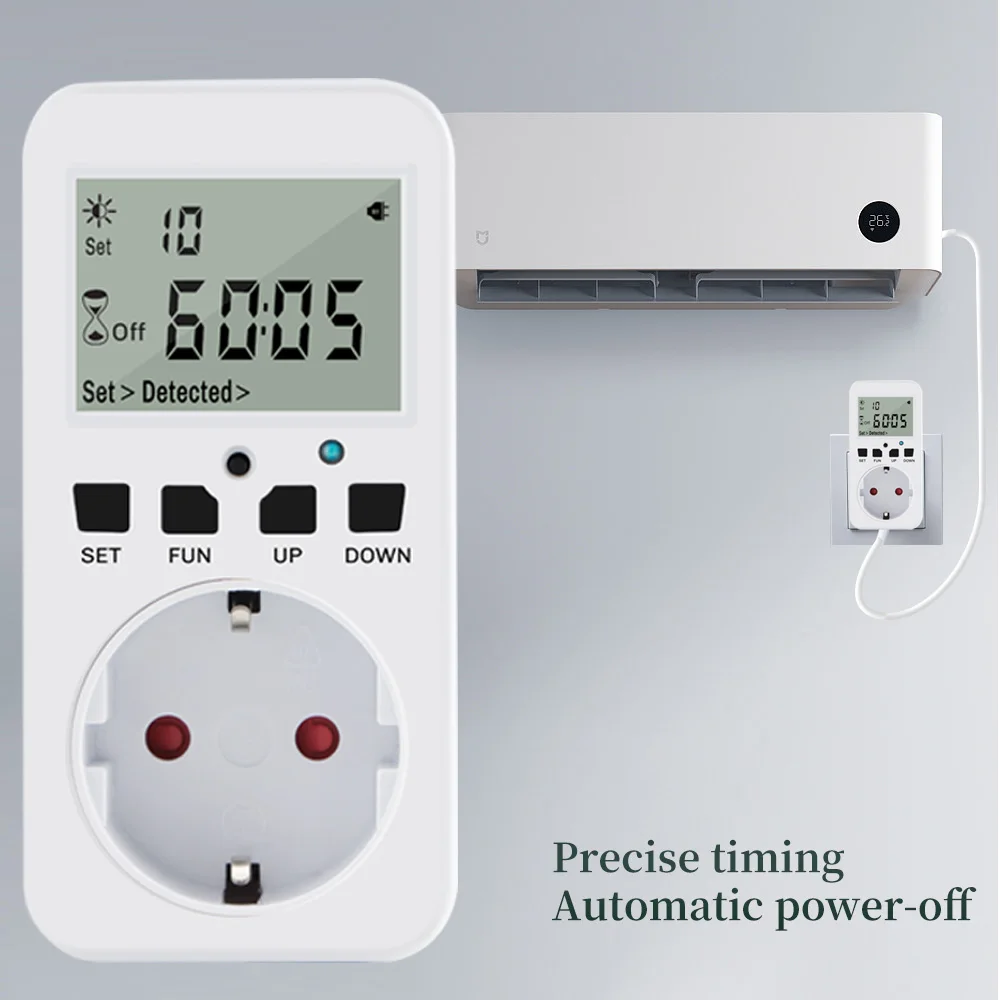 Multifunctional Digital Timer Socket Cycle Programmable Digital Timer Outlet Switch 120V-60Hz 15A with UK/US/FR/EU Plug