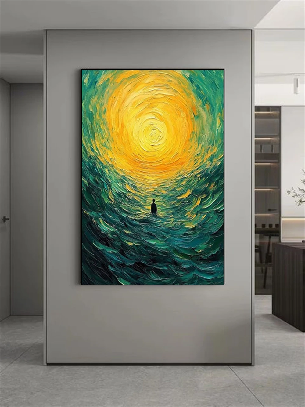 

Modern Hand-Painted Colorful Sailboat Oil Painting On Canvas Picture The Mediterranean Wall Art Poster For Home Room Decor Gift