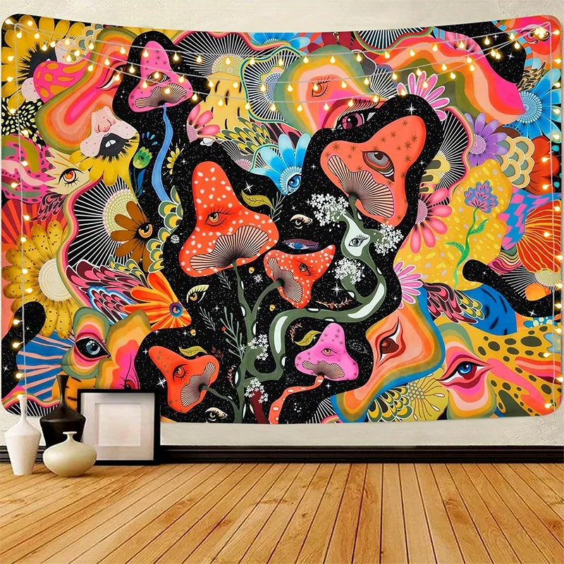 Colorful Psychedelic Tapestry Background Cloth Hanging Cloth Bedroom Bedside Decorative Wall Cloth Rental Dormitory Tapestry