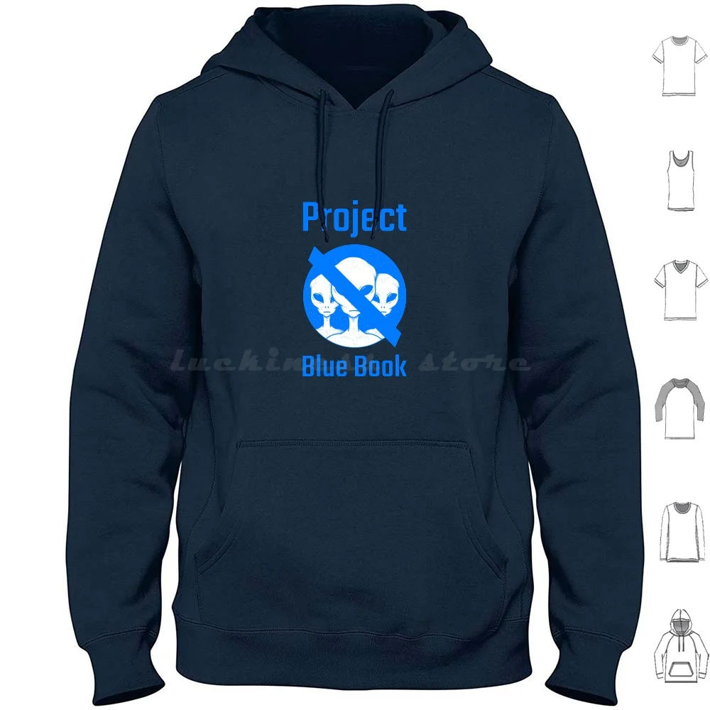 Project Blue Book Hoodie cotton Long Sleeve Toonicclothes Project Blue Book Classified Blue Extra Terrestrial Ufo Cover Up