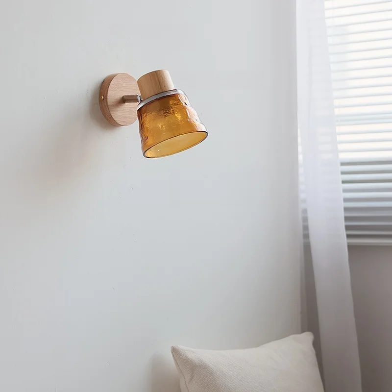 IWHD العنبر الزجاج وحدة إضاءة LED جداريّة مصابيح درج غرفة المعيشة أريكة الديكور الداخلية بسيطة مرآة لوضع مساحيق التجميل الجدار ضوء الشمعدان لامبارا باريد #4