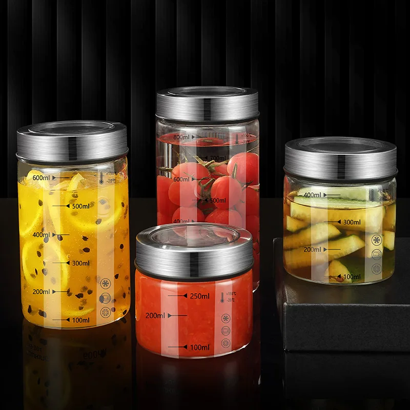 Glass Bottle Sealed Jar Household Jar Pickled Ginger Storage Jar Jam Bottle Dipping and Slicing Bottle