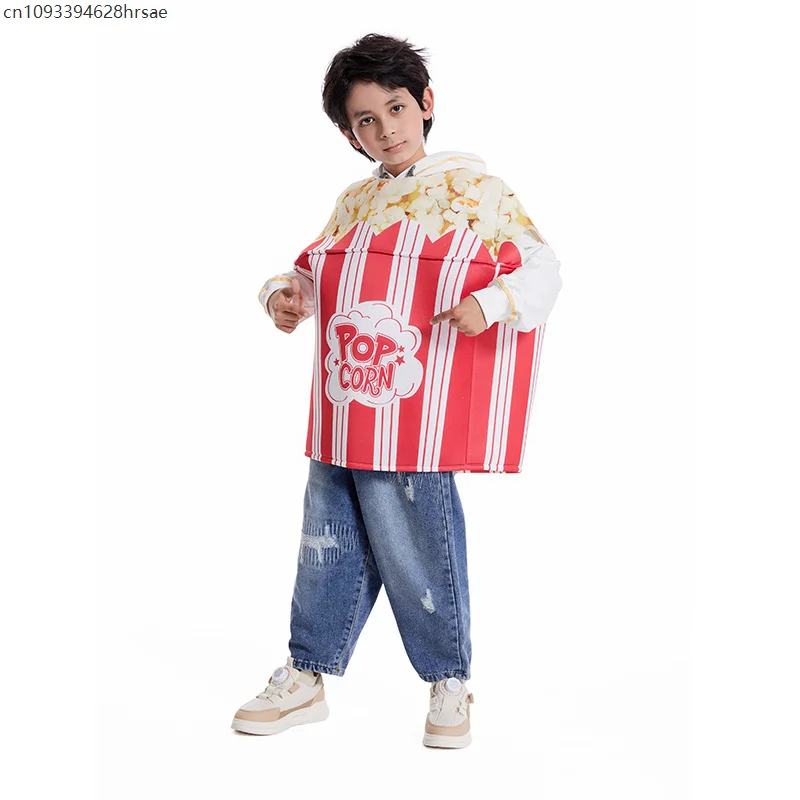 ملابس تنكرية للهالوين للأطفال من الجنسين، دلو لطيف للأطفال من زي الفشار