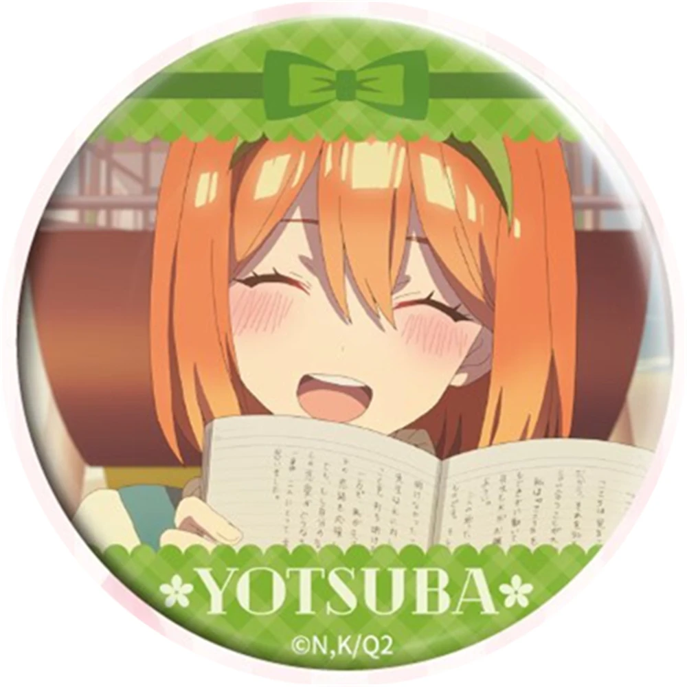 58mm Anime La Quintessenza Quintuplets 5toubun no hanayome COSTUME Cosplay Distintivo Pin SPTE Spilla in banda stagnata ﻿   Prop Natale Gilf