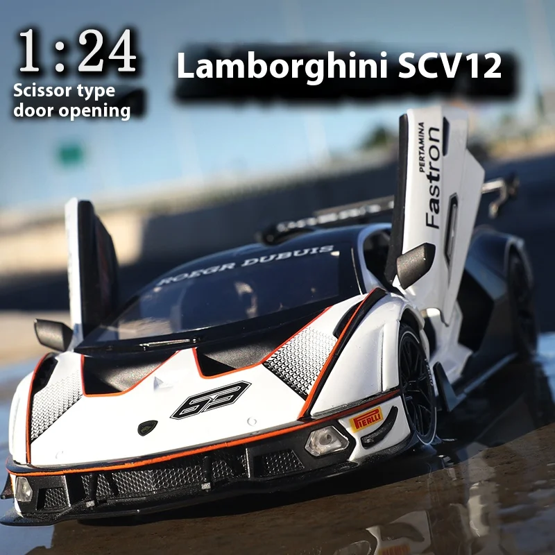 1:24 Lamborghini Essenza SCV12 Track Version Alloy Sports Car Diecast Model Collect Hobby Model Ornaments Gift For Friend Boys