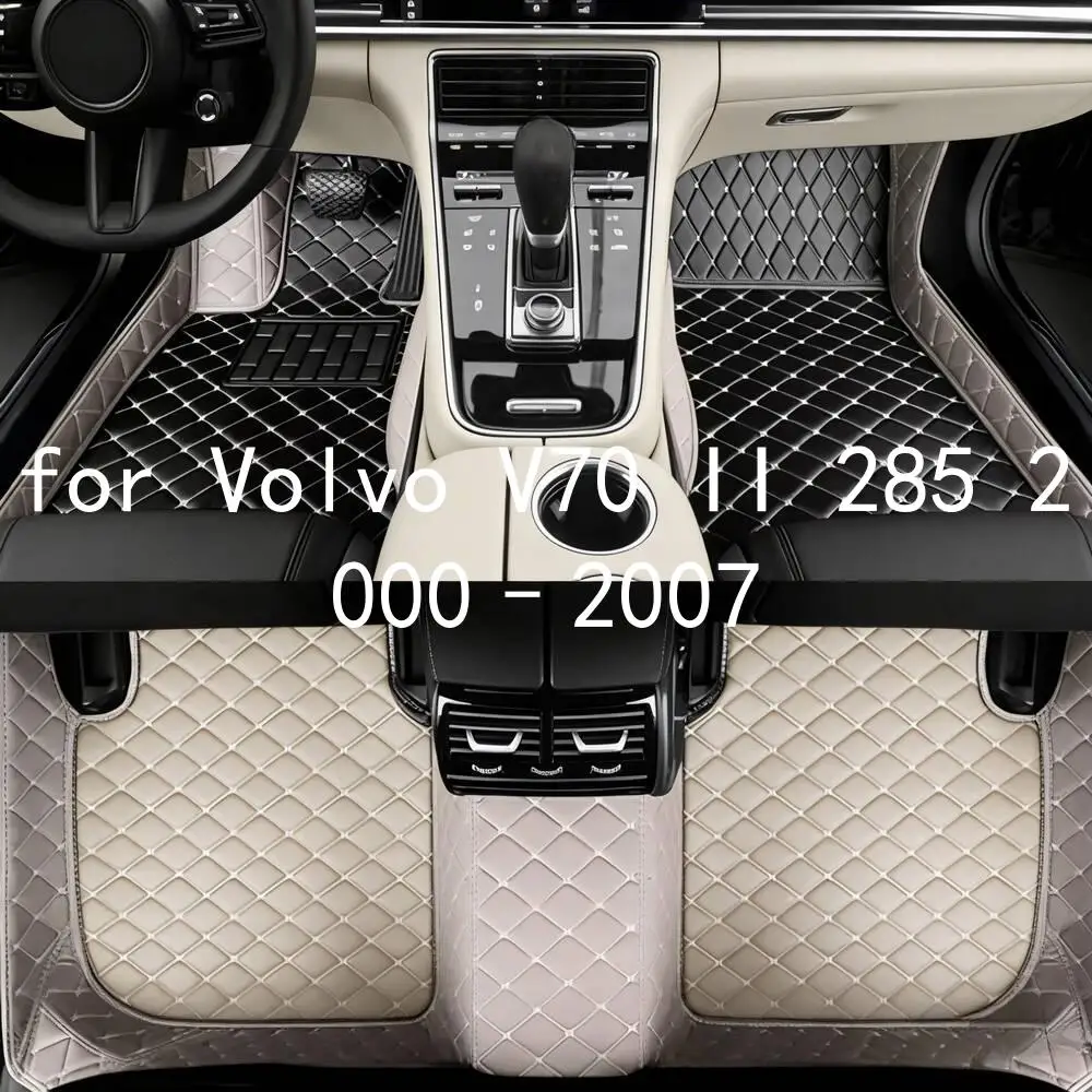 TPE Allwetter-Autofußmatten für Volvo V70 II 285 2000–2007, 3D-Präzisionsanpassung, geruchlos, wasserdicht, staubdicht, strapazierfähig, Auto-Fußmatten, Komplettset für Fahrer- und Beifahrerseite,