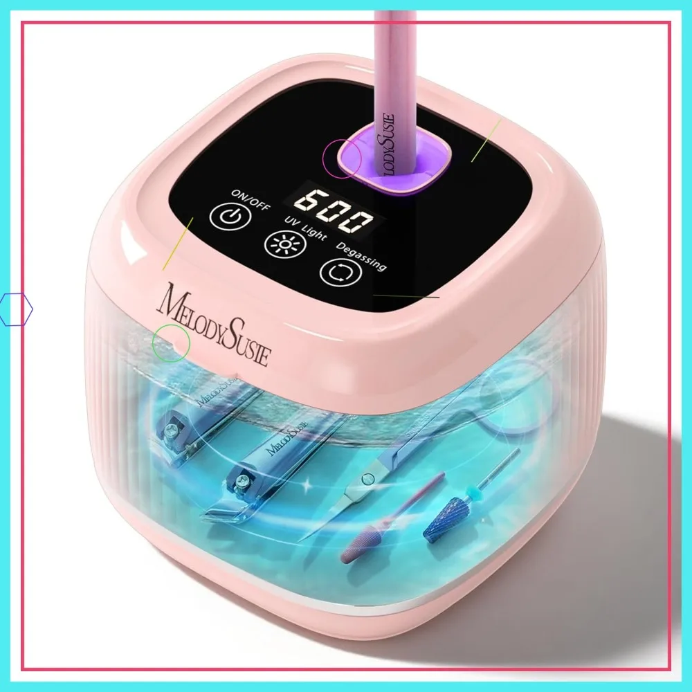 

Многофункциональная машина для чистки инструментов 2-в-1 с 3 таймерами, для насадок для фрезеровки, художественных кистей, кусачек и ювелирных изделий, для использования в салонах/дома, розовая