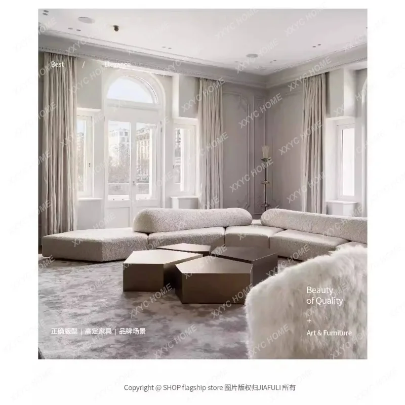 XX Fabric  minimalist creative module combination villa living room modern special-shaped double-sided sofa