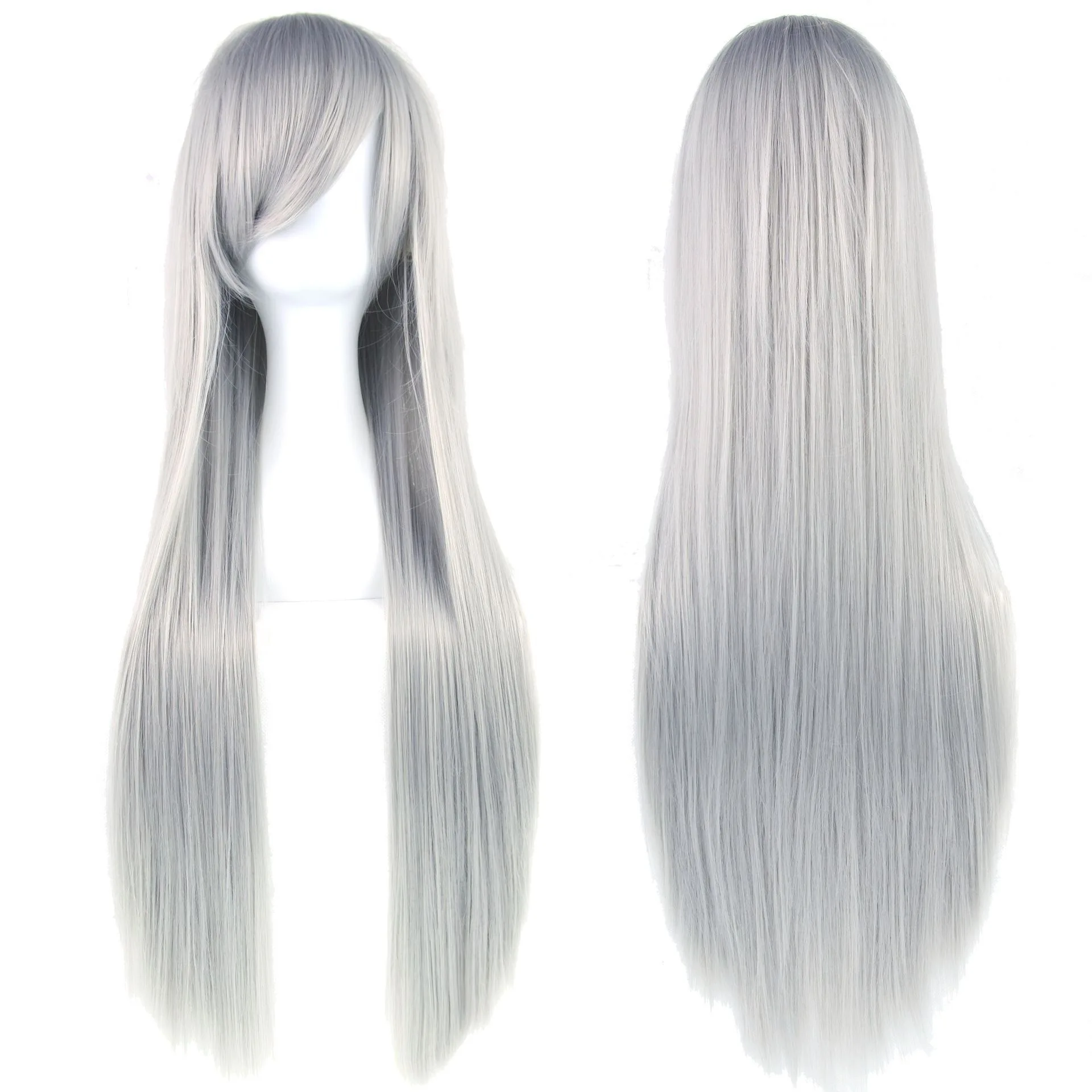 80cm Universal Long Straight Anime Cosplay Wig with Long Bangs for Multiple Character Styling