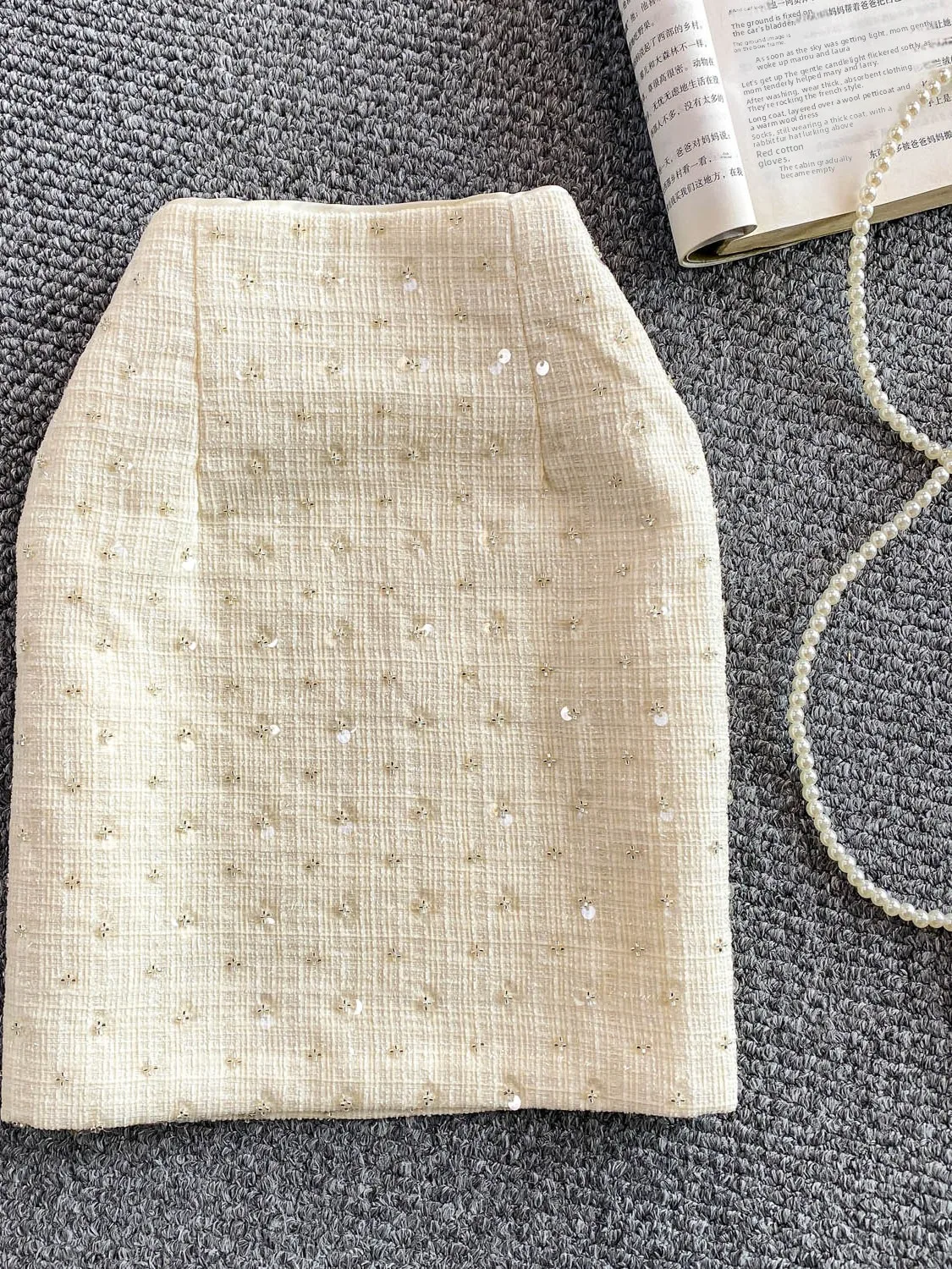 

Ele Embroidered Beaded Sequin High Waist Slim Fit ort Skirt Women's Summer Faion Luxury Sle Anti-Ball Daily Wear