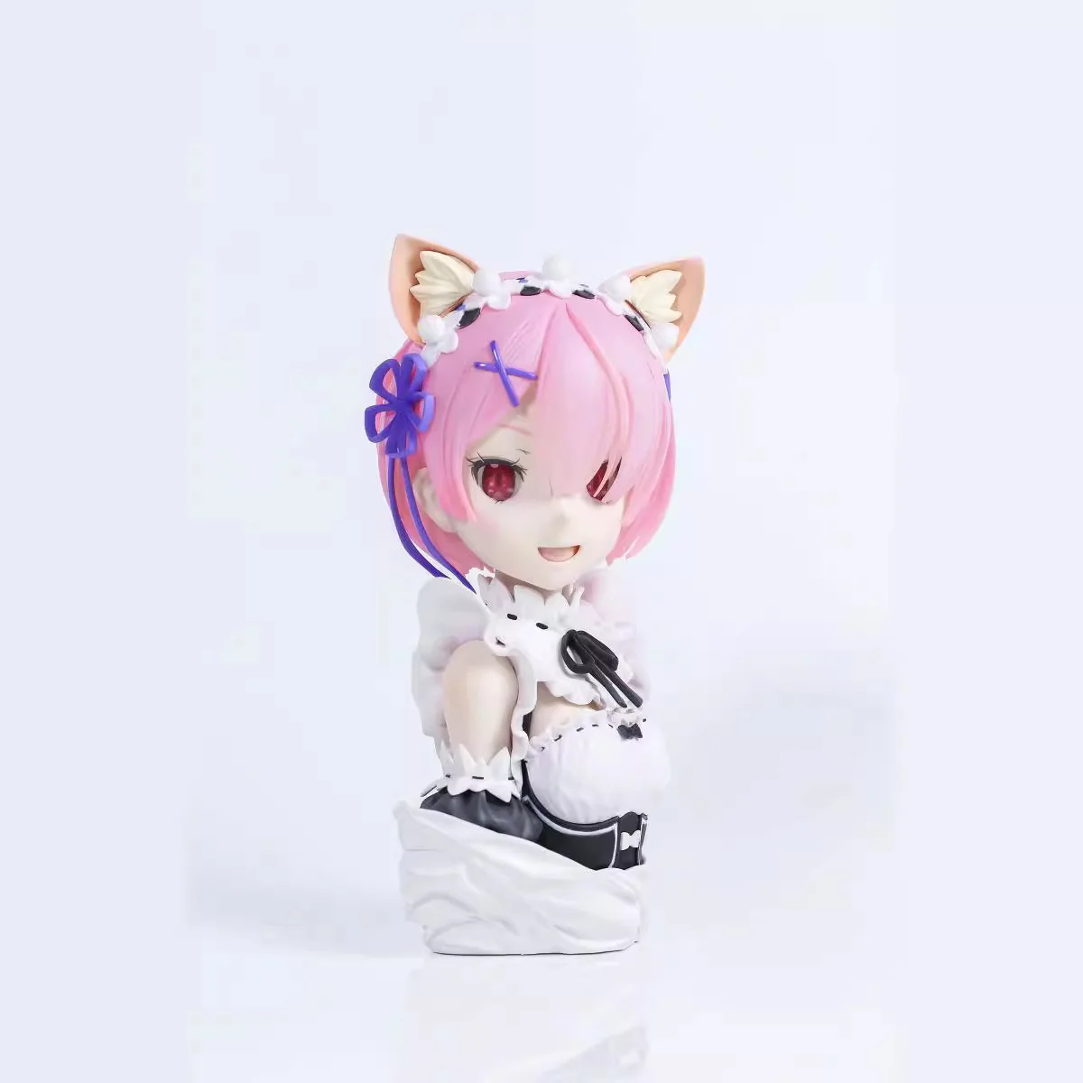 22cm Re-Starting Life In Another World- Rem Ram Cat Ear Maid Anime Figure Model Statue Collection Desktop Decoration Ornament